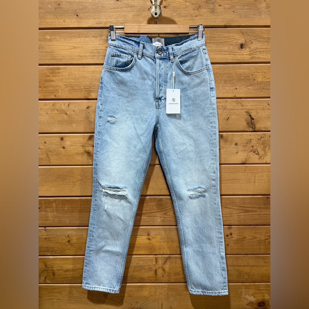 NWT Anine Bing Sonya High Rise Ankle Slim Jeans Classic Blue Size 27